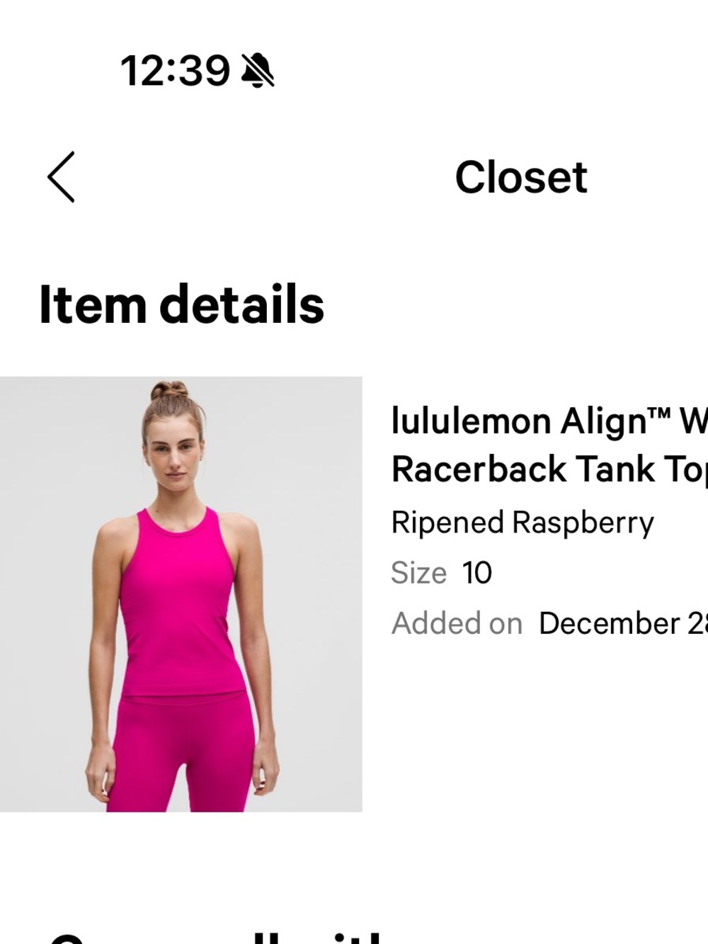 lululemon Align™ Waist-Length
Racerback Tank Top - Ripened Raspberry - Picture 5 of 7